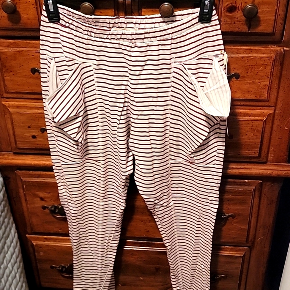 Pacifica red and white striped lounge pants. Size L.